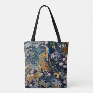 Elegante Leopardenmuster Dschungeltiere und Papage