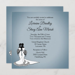Elegante Lesbische Hochzeitseinladung Einladung