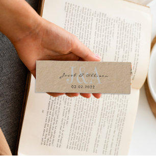 elegante Lesezeichen-Gastgeschenk Hochzeit Mini Visitenkarte