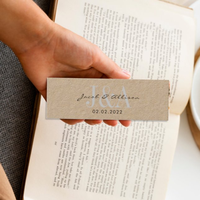 elegante Lesezeichen-Gastgeschenk Hochzeit Mini Visitenkarte (Von Creator hochgeladen)