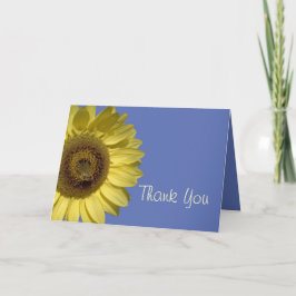 Elegante, leuchtend sommergelbe Sonnenblume vielen Dankeskarte