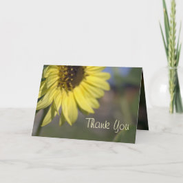 Elegante, leuchtend sommergelbe Sonnenblume vielen Dankeskarte