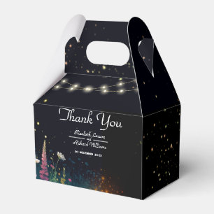 Elegante Leuchtkäfer Hochzeitseinladung im Landhau Geschenkschachtel