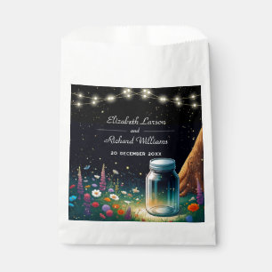 Elegante Leuchtkäfer Hochzeitseinladung im Landhau Geschenktütchen