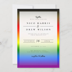 Elegante LGBTQ+ BIPOC Pride-Hochzeit Einladung