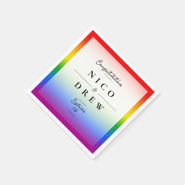 Elegante LGBTQ+-Hochzeit Serviette (Ecke)