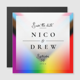 Elegante LGBTQ+ Progress Pride-Hochzeit  Magnetkarte