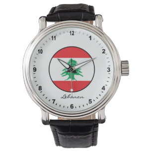 Elegante Libanon Watch & libanesische Flagge Armbanduhr
