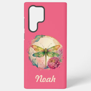 Elegante Libelle mit Blumenmuster und individuelle Samsung Galaxy Hülle