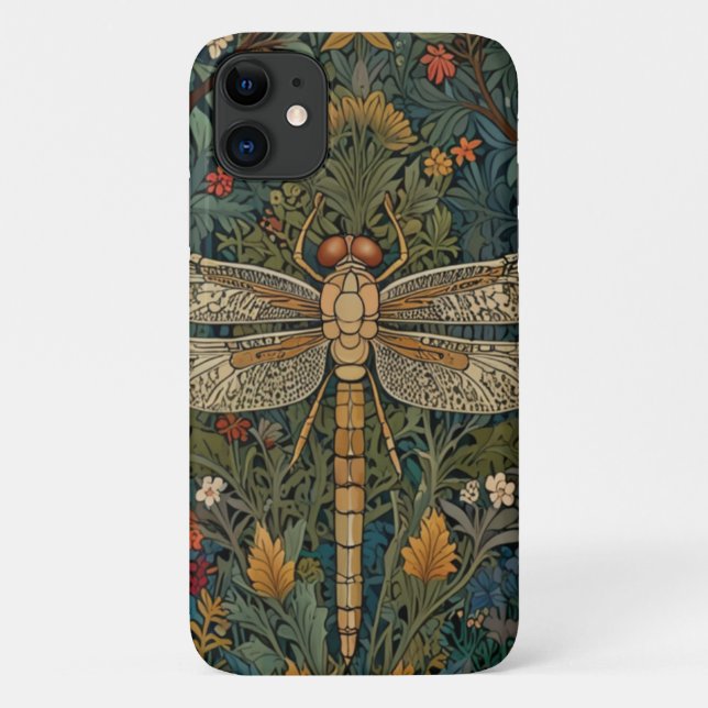 Elegante Libellen-Kunstwerke botanischer Boho-Chic Case-Mate iPhone Hülle (Rückseite)