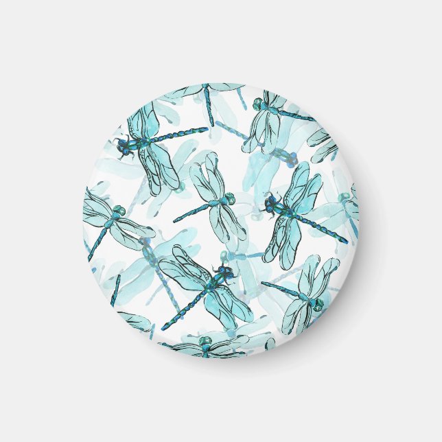 Elegante Libellen: Watercolor Wonder Magnet (Vorne)