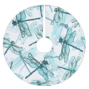 Elegante Libellen: Watercolor Wonder Polyester Weihnachtsbaumdecke