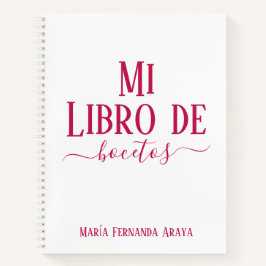 Elegante libro de bocetos blanco regalo para ella notizbuch