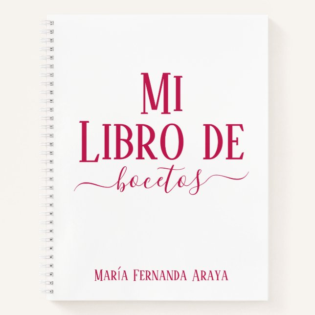 Elegante libro de bocetos blanco regalo para ella notizbuch (Vorderseite)