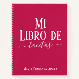 Elegante libro de bocetos fuscia regalo para ella notizbuch