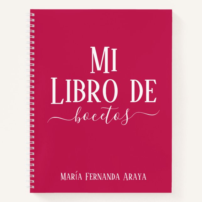 Elegante libro de bocetos fuscia regalo para ella notizbuch (Vorderseite)