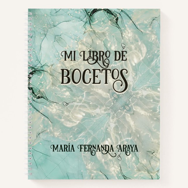 Elegante libro de bocetos soft green para ella notizbuch (Vorderseite)