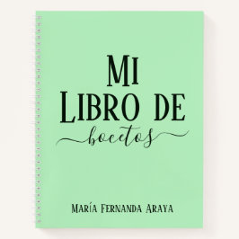 Elegante libro de bocetos soft green para ella notizbuch