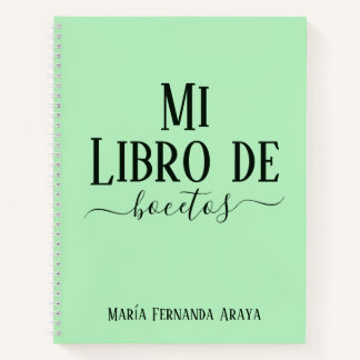 Elegante libro de bocetos soft green para ella notizbuch
