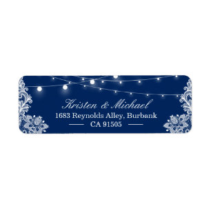Elegante Lichterkette Weiß Spitze Navy Blau
