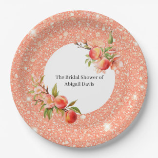 Elegante Liebe als Sweet wie ein Peach-Brautparty Pappteller