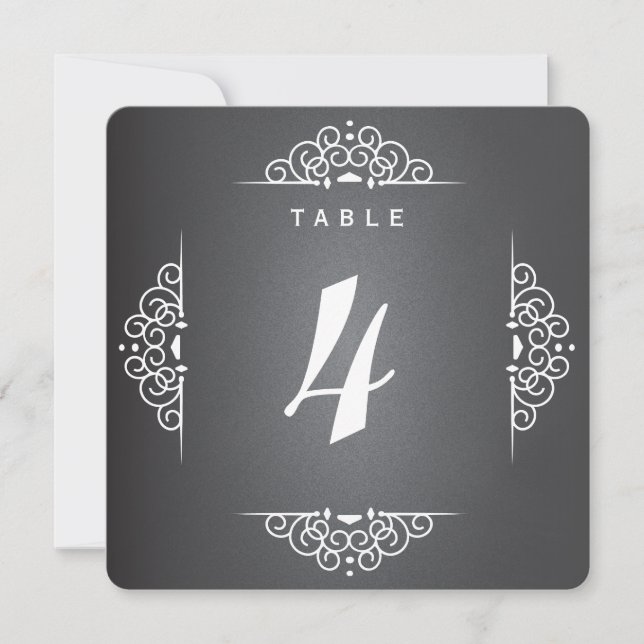 Elegante Liebe Chalkboard Wedding Tischnummer Card (Vorderseite)