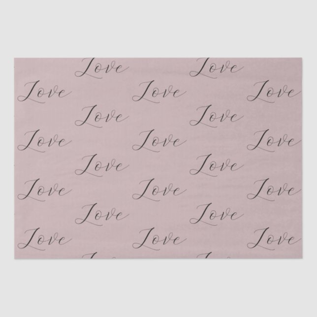 Elegante Liebe Cream Beige Clay Hochzeit Seidenpapier (Vorderseite)