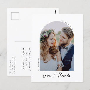 Elegante Liebe & Danke Foto Wedding Vielen Dank Postkarte