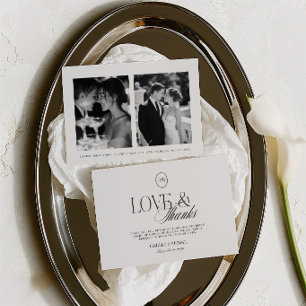 Elegante Liebe & Dankeschön 2 Foto Hochzeit Dankeskarte