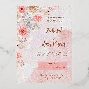 Elegante Liebe: Einladungskarte für Hochzeiten Folieneinladung