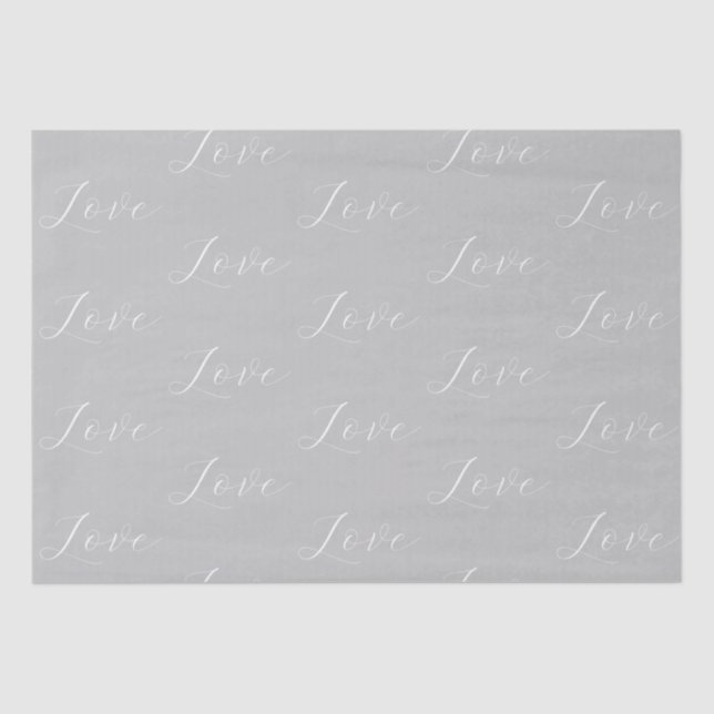 Elegante Liebe Gray White Wedding Seidenpapier (Vorderseite)