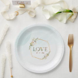 Elegante Liebe Greenery Gold Hershey's Mini Pappteller