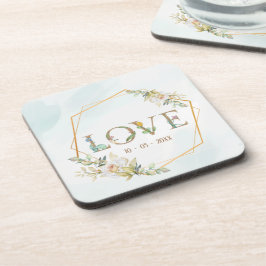 Elegante Liebe Grüne Getränkeuntersetzer