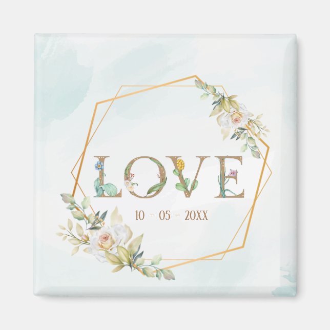 Elegante Liebe Grüne Magnet (Vorne)