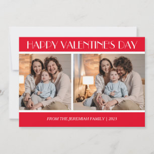 Elegante Liebe Happy Valentine's Day Family 2 Foto Feiertagskarte