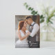 Elegante Liebe Heart Script Wedding Foto Vielen Da Postkarte (Stehend Vorderseite)