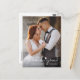 Elegante Liebe Heart Script Wedding Foto Vielen Da Postkarte (Vorderseite/Rückseite Beispiel)