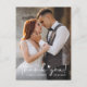 Elegante Liebe Heart Script Wedding Foto Vielen Da Postkarte (Vorderseite)