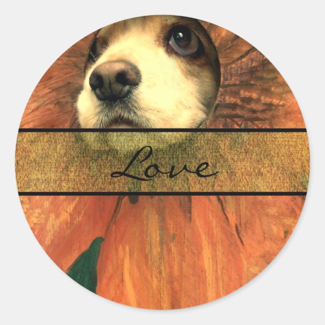 Elegante Liebe Hochzeitsticker Runder Aufkleber (Vorderseite)