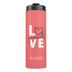 Elegante Liebe Ihr Personalisierter Name Thermosbecher