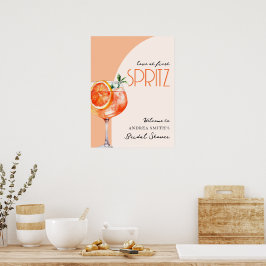 Elegante Liebe im First Spritz Brautparty Willkomm Poster