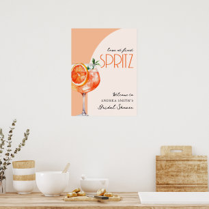 Elegante Liebe im First Spritz Brautparty Willkomm Poster