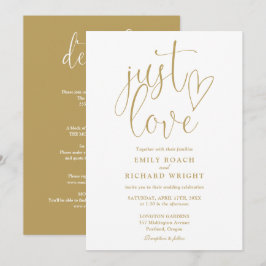 Elegante Liebe in einer Goldhochzeit Einladung