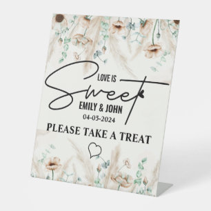 Elegante Liebe ist süße Kalligrafie Herz Boho Sockelschild