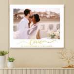 Elegante Liebe Kalligrafie Script Wedding Foto Gol Foliendrucke<br><div class="desc">Elegante Kalligraphie Script Liebe Couple Wedding Foto Gold Foil Poster Print Wall Decke</div>