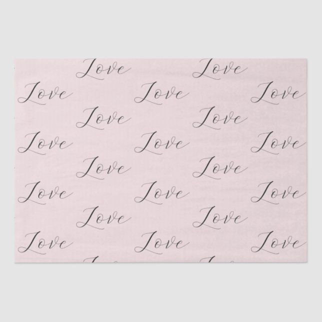 Elegante Liebe Rosa Hochzeit Seidenpapier (Vorderseite)