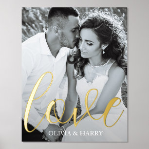 Elegante Liebe Script Real Foil Print Foliendrucke