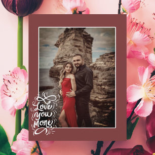 Elegante Liebe Script Valentinins Foto-Urlaubskart Dankeskarte