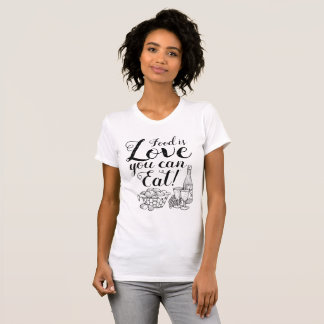 Elegante Liebe-Skript-Feinschmecker-T - Shirt