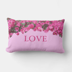 Elegante Liebe Tropische Blumen auf Rosa Lendenkissen